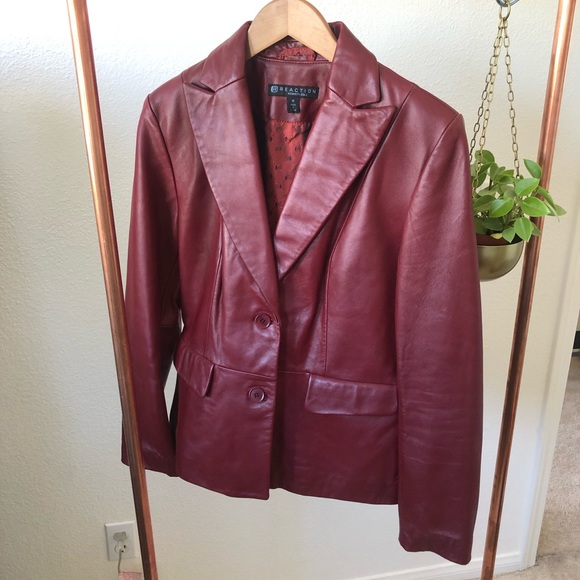 Kenneth Cole Reaction Jackets & Blazers - KENNETH COLE Vintage Red Leather Jacket
